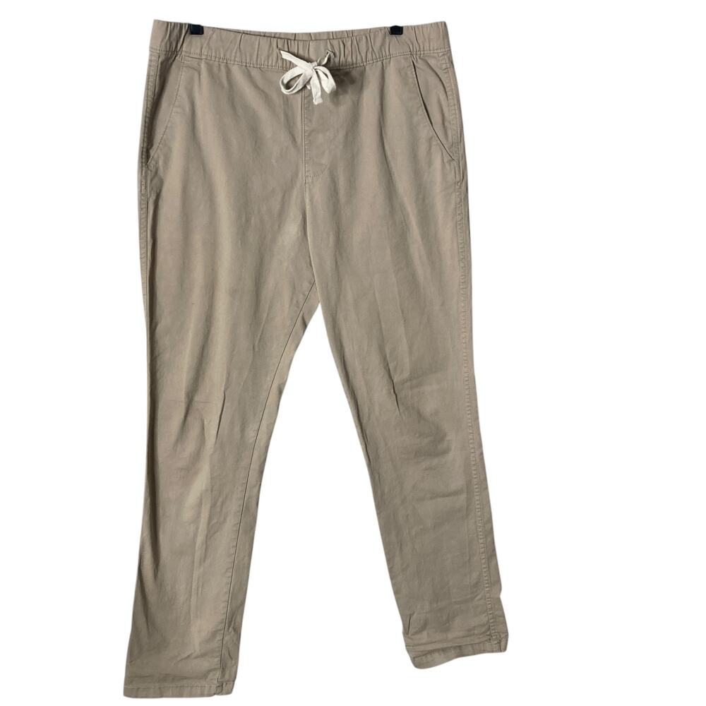 Merona Pants Womens Medium Light Brown Khaki Elastic Waist Drawstring Casual